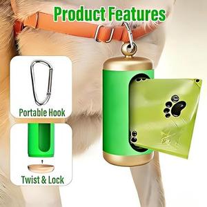 Dispensador de bolsas para excrementos de perro Huamaohengchun, soporte de aluminio mejorado para correas, dispensador de bolsas para desechos de mascotas duradero y a prueba de fugas - Product Image 4