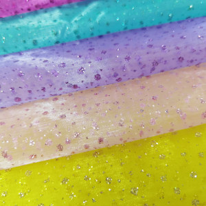 Bán buôn 100% <span class=keywords><strong>polyester</strong></span> long lanh chấm Organza vải sáng bóng chấm mềm cảm giác - Product Image 3