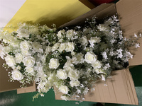 Rangkaian Bunga Babybreath Buatan, Lengkungan Bunga, dan Centerpiece Mawar Buatan untuk Dekorasi Meja Pernikahan