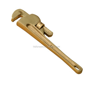 8inch ,Non Sparking Straight Pipe Wrench Copper Alloy Albr Whole Forged 200mm Stilson, Tube Tong <strong>Spanner</strong> Clamping <strong>Tool</strong> - Product Image 4