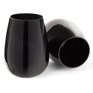 अद्वितीय काले बिना डंडी व्हिस्की शराब चश्मा हाथ उड़ा लाल सफेद मदिरा के लिए 2 के सेट सुरुचिपूर्ण ग्लास tumblers