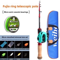 WH800 Spinnrolle B1 Baitcasting-Rollen-Set Köder Mikro-Kreaturen Soft Stream Soft Tone Action 1,68m Zusammengeklappt Länge