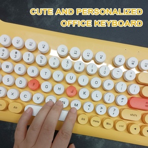 Dễ Thương Động Vật Tai Đầy Màu Sắc Keycaps 100 Phím 2.4G Không Dây Chơi Game Bàn Phím Và Chuột Combo Cho Cô Gái Sinh Viên PC - Product Image 5