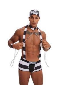 Scarletsin B-110 COSPLAY – Sous-vêtements masculins sexy pour acteur, motif uni, uniforme de prisonnier, tenue de tentation pour boîte de nuit - Product Image 4