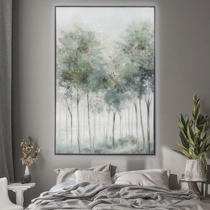 Arte de paisaje moderno bosque verde estilo abstracto arte de pared decoración del hogar impresión pintura lienzo <span class=keywords><strong>para</strong></span> Hotel sala de estar dormitorio - Product Image 4