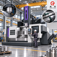 Centre d'usinage vertical CNC, machine-outil à double colonne avec table rotative, broche pour découpe de métaux lourds, tour vertical CNC US EU