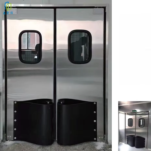 Дверь для супермаркета из нержавеющей стали — двусторонняя нажимная дверь с нажимной панелью для продуктового магазина - Product Image 3