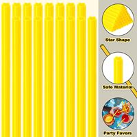 Pailles en plastique jaunes en forme d'étoile de 8 mm, 230 mm, jetables, pour les fêtes et l'usage quotidien