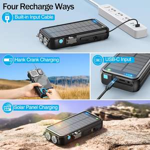 Radio FM Solar de Emergencia, Banco de Energía Solar, Generador de Manivela, Altavoz Inalámbrico, <span class=keywords><strong>Cargador</strong></span> de Teléfono Inalámbrico de Carga Rápida de 20W para Exteriores - Product Image 5