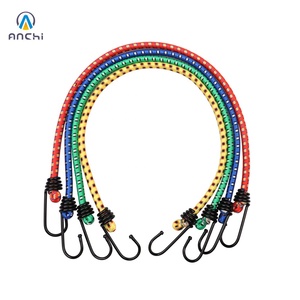 Cordon élastique robuste de 60 cm, 8 mm, résistance à la rupture de 30 kg, sangle en caoutchouc avec crochets en acier recouverts de vinyle, pour bâche de chargement, camping, extérieur - Product Image 3