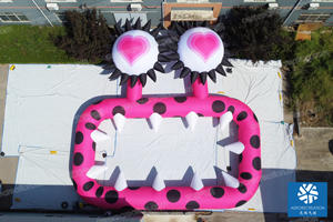 Aero 2024 yeni tasarım şişme büyük ağız çiçek canavar özelleştirilmiş ürünler açık olay interaktif dekorasyon şişme - Product Image 2