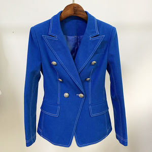 Giacca di Jeans autunnale di alta qualità per donna Blazer Slim Blazer donna Casual Denim abito da donna - Product Image 2