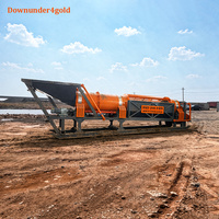 Installation de lavage d'or à grande échelle avec trommel et égouttoir automatiques, fonctionnement mains libres, et broyeur d'argile pour l'extraction d'or en rivière