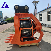 Godet de criblage hydraulique avec grilles interchangeables pour la séparation des matériaux fins et grossiers dans les travaux d'aménagement paysager et les déchets de terrassement