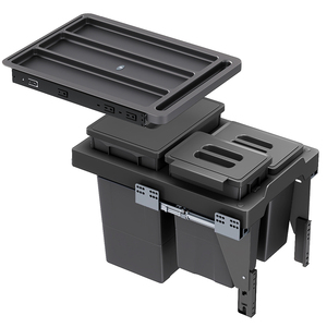 Thùng rác kéo tủ bếp HNOSS, thùng rác gia dụng dưới tủ, thùng rác âm tủ bếp có nắp - Product Image 4