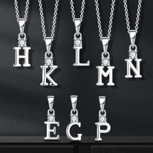 2024 Beliebter Schmuck individueller ZIRKON Diamant Buchstabenanhänger Sterling Silber Initial Charme Initialschmuckkette