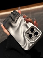 Coque de téléphone antichoc et antidérapante en TPU souple avec texture 3D stéréo effet vague d'eau minimaliste pour iPhone 17 Pro Max 16 14
