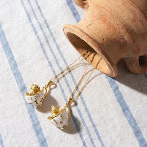 Collar con Colgante de Animal en Latón Chapado en Oro de 18K, Diseño de Conejo/Gato/Perro con Perla de Imitación, para <span class=keywords><strong>Mujer</strong></span>, Unisex, Boda/Compromiso - Product Image 3