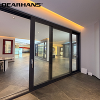 Porte coulissante en verre à cadre ultra-fin en aluminium, porte coulissante extérieure moderne pour la rénovation et l'amélioration des maisons résidentielles
