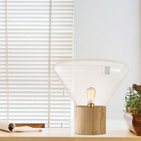 Lampe de table LED artistique creuse italienne, design moderne, flexible, à intensité variable, alimentée électriquement, pour la maison, le bureau, la décoration, en céramique et bois