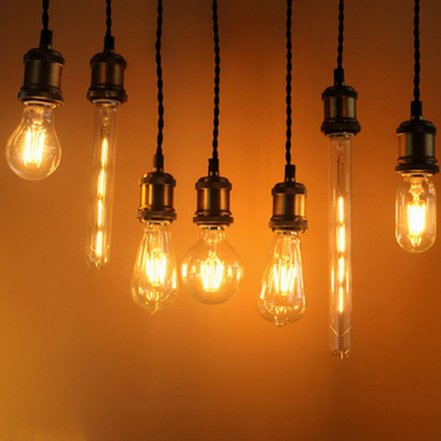 Vintage Dimmable LED Filament Edison Light Bulb E27 Base 2700K-4000K Glass 360 Beam Angle