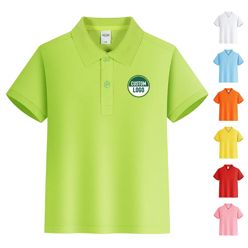 Chinjane Uniform School Kids Polo Shirt Short Sleeves Organic Cotton T Shirts Customization Printing Boys Polo Shirts
