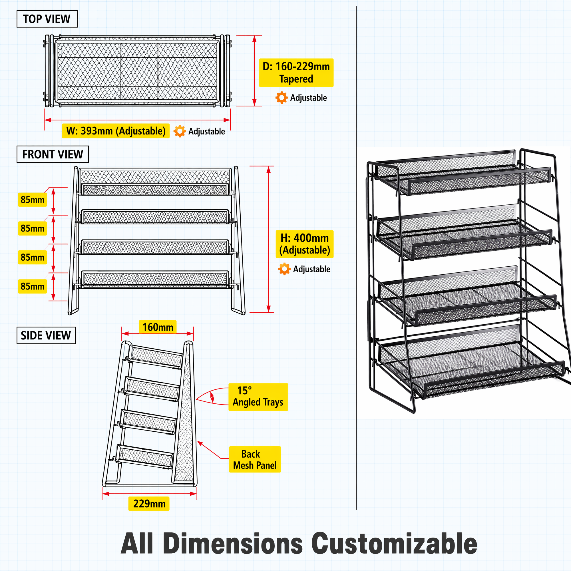 Custom Countertop Metal Wire Snack Display Rack Tiered Candy Impulse Buy Stand for Convenience Store Gas Station Checkout Counte — view 4
