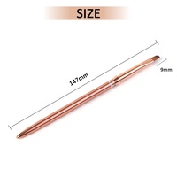 Pinceau à ongles Gelsky avec logo personnalisé, rose gold, pinceaux métalliques pour nail art, outil pour nail art, pinceau en nylon acrylique