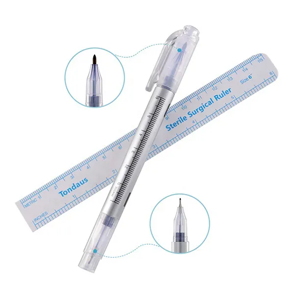 Kullanışlı pratik 0.5mm 1mm işareti cerrahi cilt işaretleyici kalem