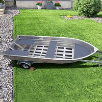 Meilleur bateau à rames en aluminium avec fond plat et pagaies