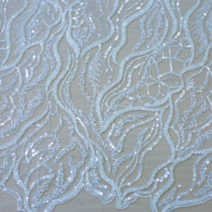 Tissu en dentelle perlée de haute qualité pour vêtements - Product Image 5