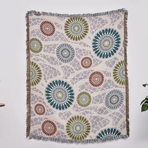 بطانية منسوجة من قماش الجاكار مخصصة بساط منقوش باللون الزهري بسعر الجملة لتزيين الغرفة - Product Image 3