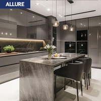 Ensemble d'unités modulaires complètes Allure Lacquer, armoire de rangement, armoire murale moderne intelligente sur mesure, îlot de cuisine, hôtel, MDF
