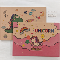 Carnet de croquis personnalisé A4 avec couverture en kraft à motif animal, reliure thermique, 48 feuilles vierges, pour le dessin au crayon, promotion scolaire, OEM, vente en gros