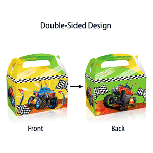 Huancai monstre camion bonbons traiter boîtes double face conception papier cadeau gâteau goodies boîte pour enfants anniversaire course fête fournitures - Product Image 4