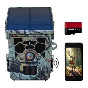 2024 Rd7020wf 4K 46mp Wild Spel Trail Camera Foto Vallen Met Wifi App Zonnepaneel Aangedreven Waterdichte Ip66 Voor Beveiliging