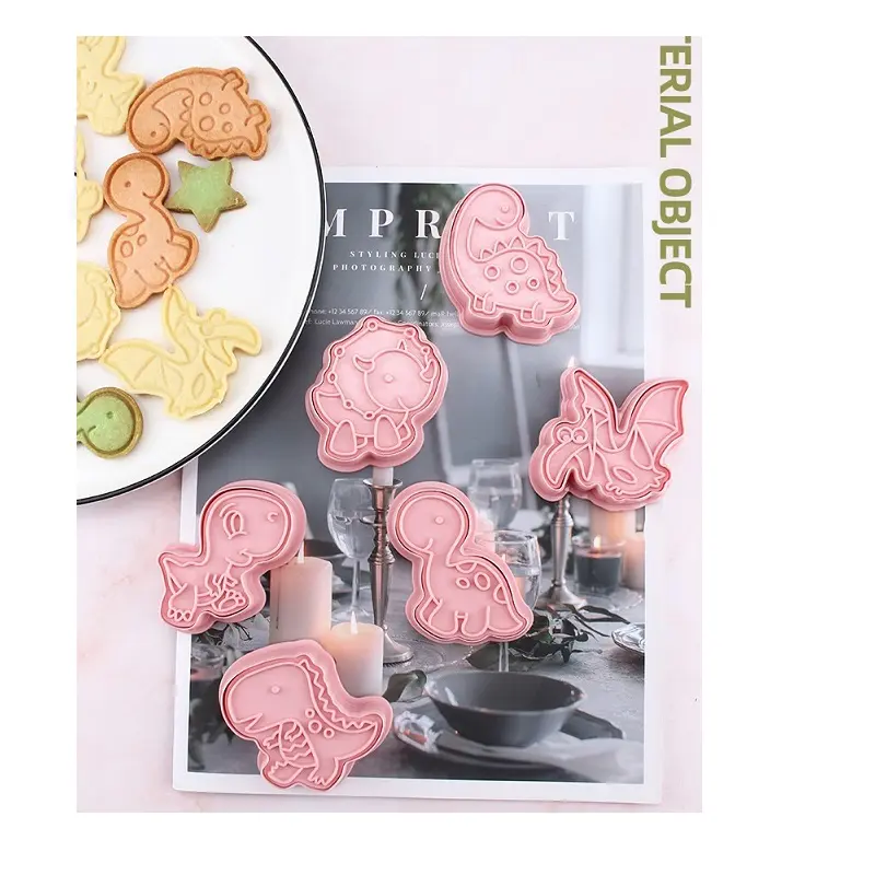 Trang Trí Tiệc Trang Chủ Làm Khủng Long 3D Bánh Quy Cookie Cookie Khuôn Nhựa Phim Hoạt Hình Baking Home Khuôn