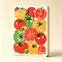 Carnet à couverture rigide personnalisé motif tomate et légumes, style ferme, journal, agenda, cadeau