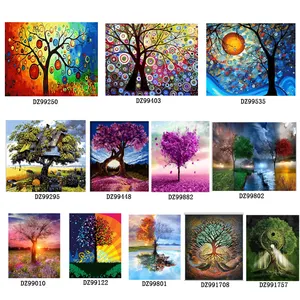 CHENISTORY Hot sale diy Painting By Numbers Oil Diy Pictures trees On Canvas No Frame digital painting wall decor