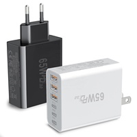Chargeur mural USB rapide HNT GaN 65W OEM 6 ports USB Type C pour téléphones mobiles iPhone 17/16/15/14/13 Pro Max