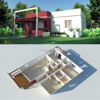 Maisons préfabriquées duplex en panneaux sandwich à installation rapide, nouvelle technologie, design moderne et utilisation comme abri pour voiture