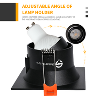 Boîtier de downlight LED carré réglable anti-éblouissement pour modules LED GU10 MR16, trou de 85 mm, pour spots et luminaires