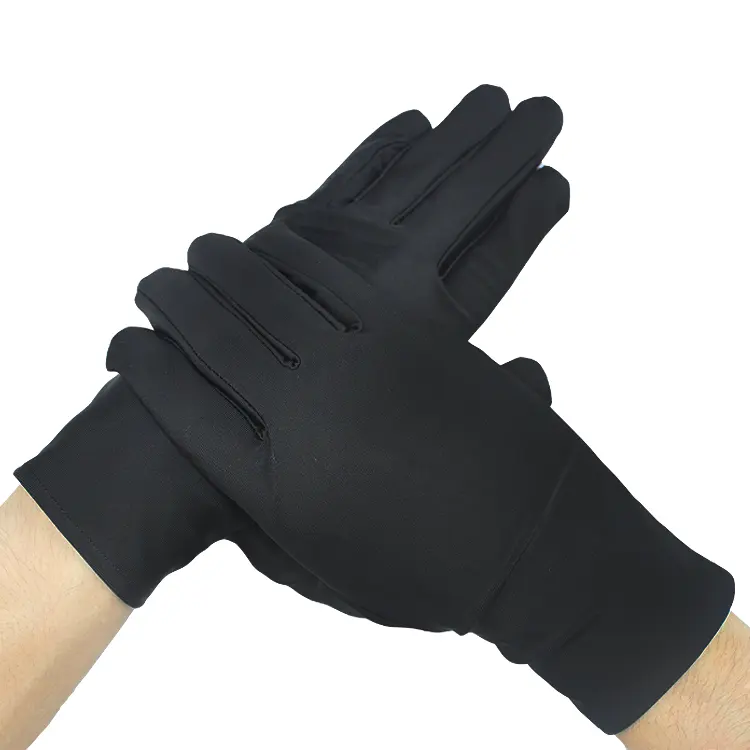 Custom Logo Black Polishing Jewelry gloves Soft Jewelry Milk Silk Gloves