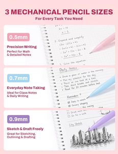 กล่องดินสอพลาสติกน่ารักสไตล์มินิมอล ชุดเครื่องเขียน 35 ชิ้น ปากกาไฮไลท์สีพาสเทล ปากกาเจลสีดำ ดินสอกด - Product Image 4