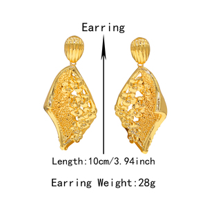 Yulaili Hotsale feuille forme femmes Vintage rond grandes boucles d'oreilles à <span class=keywords><strong>la</strong></span> mode à <span class=keywords><strong>la</strong></span> mode Fine mariée mariage bijoux Boho fête pédants - Product Image 3