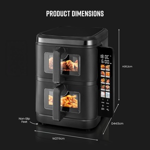 Two Pots 10 Functions Square Modern Digital Control Oil-Free Stainless Steel Air Fryer for Home Use - Product Image 5