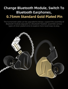 Auriculares Metálicos KZ ZSN <span class=keywords><strong>Pro</strong></span> <span class=keywords><strong>X</strong></span> con Tecnología Híbrida 1BA+1DD, Monitores Intraurales HIFI con Bajos y Cancelación de Ruido - Product Image 5
