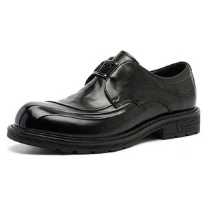 Nouvelle collection d'été : Chaussures habillées pour hommes à semelles épaisses et talons, en cuir véritable respirant, style décontracté - Product Image 1