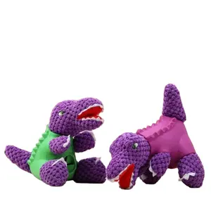 Custom Hot Sale Triangle Dinosaur Plush Toys Pop Animal Dog Pet Yoys Vocal Grinding Teeth