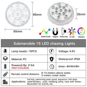 Ip68 impermeable Led piscina luz RGB Led colorido bajo el agua iluminación estanque luces sumergibles para boda fiesta Celeb - Product Image 4